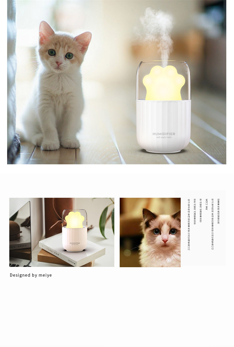 New Usb Mini Humidifier Creative Cat's Paw Colorful Night Lamp Small Household Desk Air Humidifier