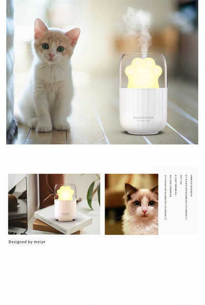 New Usb Mini Humidifier Creative Cat's Paw Colorful Night Lamp Small Household Desk Air Humidifier