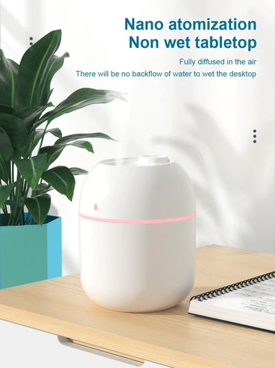 220ML Air Humidifier Portable Ultrasonic Mini Car Aroma Diffuser USB Essential Oil Purifiers LED Lamp Home Fragrance Atomization