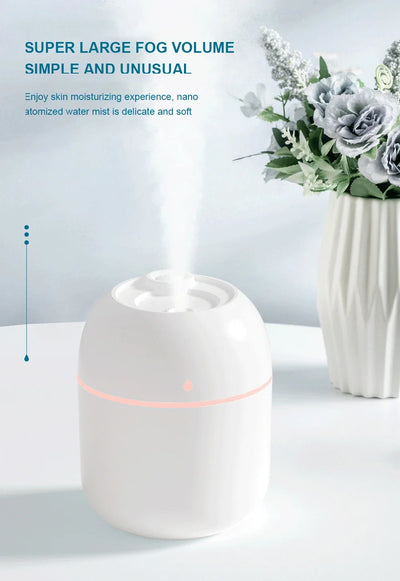 220ML Air Humidifier Portable Ultrasonic Mini Car Aroma Diffuser USB Essential Oil Purifiers LED Lamp Home Fragrance Atomization