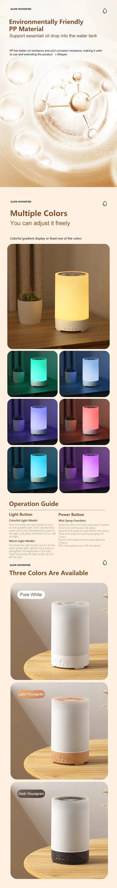 150ml Remote Control USB Power Supply Ultrasonic Silence Atomizing Air Humidifier Timeable Settings Essential Oil Aroma Diffuser